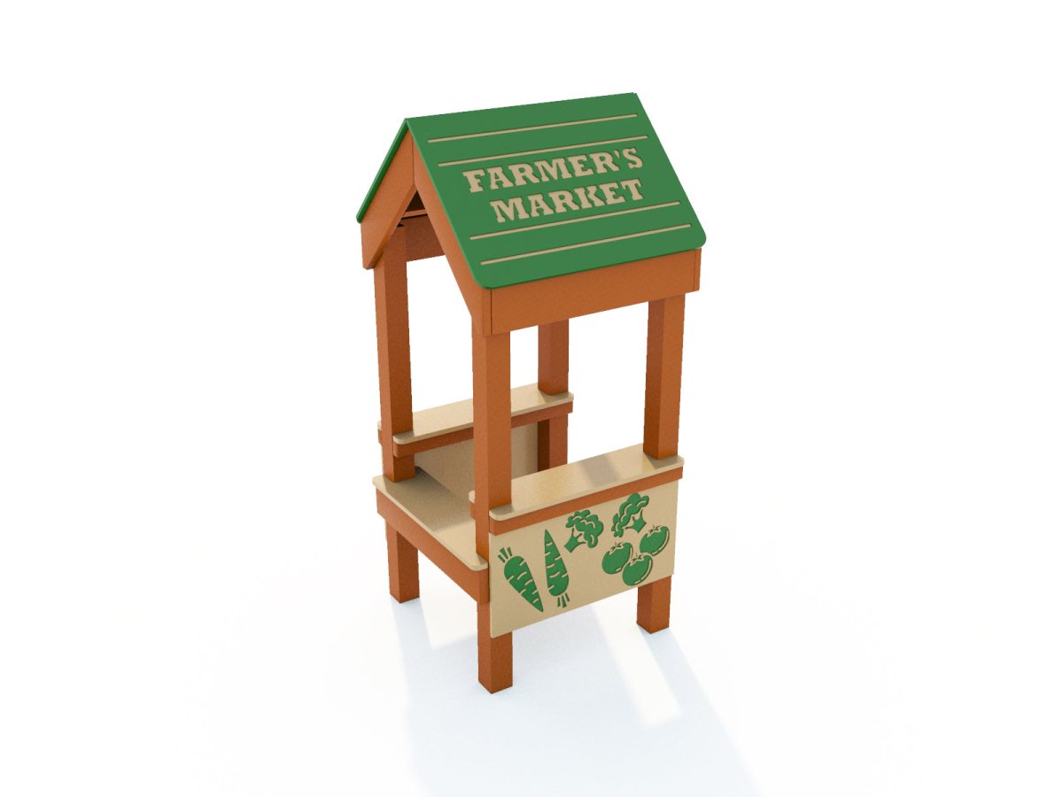 3' x 3' Farmer's Market - Outdoor Playhouse - Playtopia, Inc.