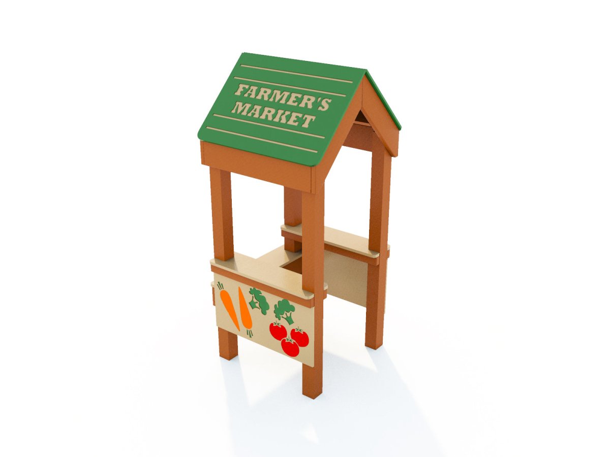 3' x 3' Farmer's Market - Outdoor Playhouse - Playtopia, Inc.