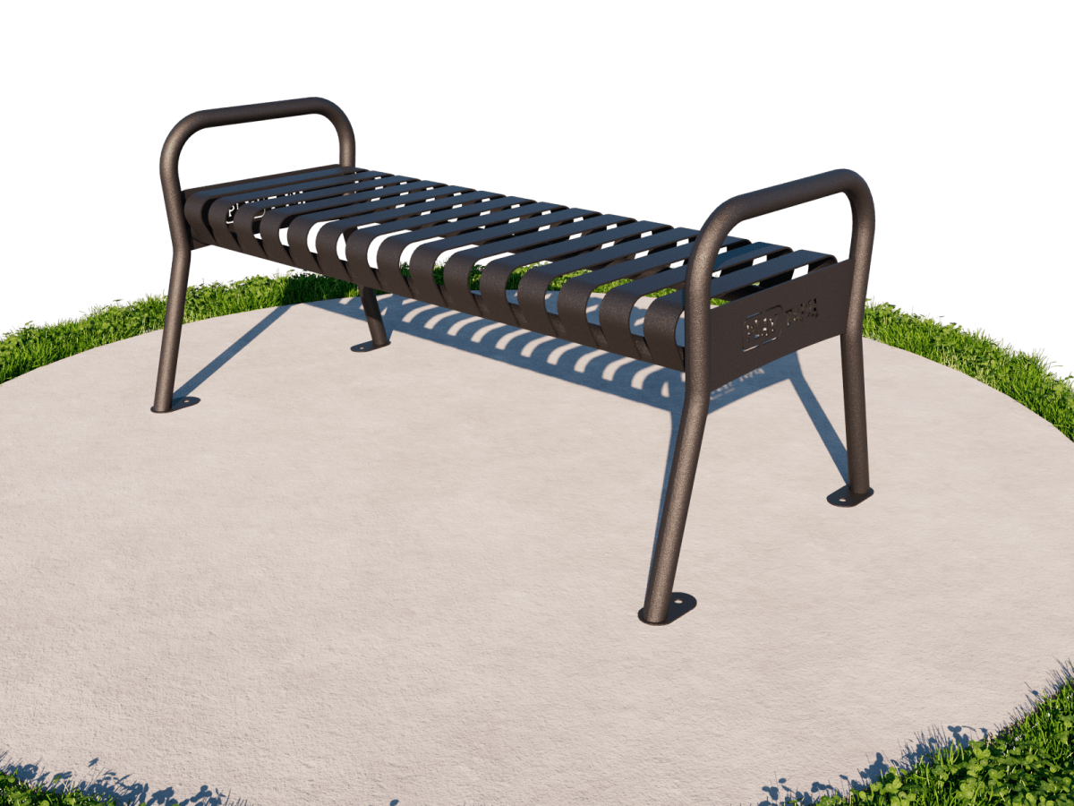 4' Steel Strap Trail Bench - Site Amenities - Playtopia, Inc.