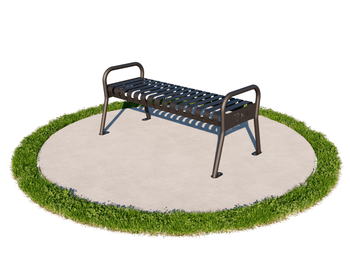 4' Steel Strap Trail Bench - Site Amenities - Playtopia, Inc.