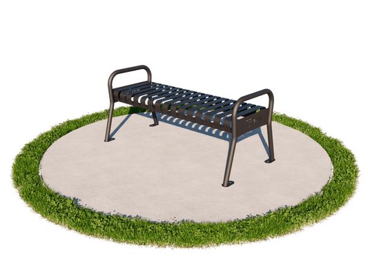 4' Steel Strap Trail Bench - Site Amenities - Playtopia, Inc.