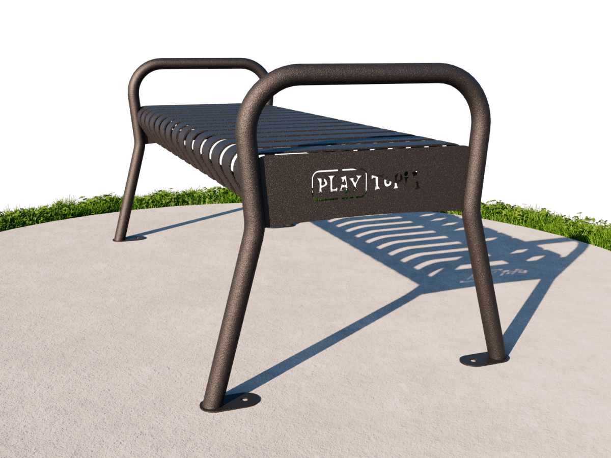 4' Steel Strap Trail Bench - Site Amenities - Playtopia, Inc.