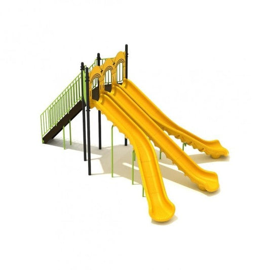 8' High - Triple Sectional Split Playground Slide - Free Standing Playground Slides - Playtopia, Inc.