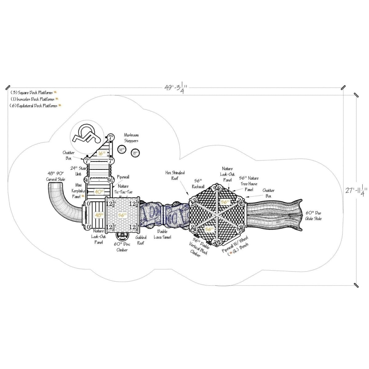 Arcadian Playset - School-Age Playgrounds - Playtopia, Inc.