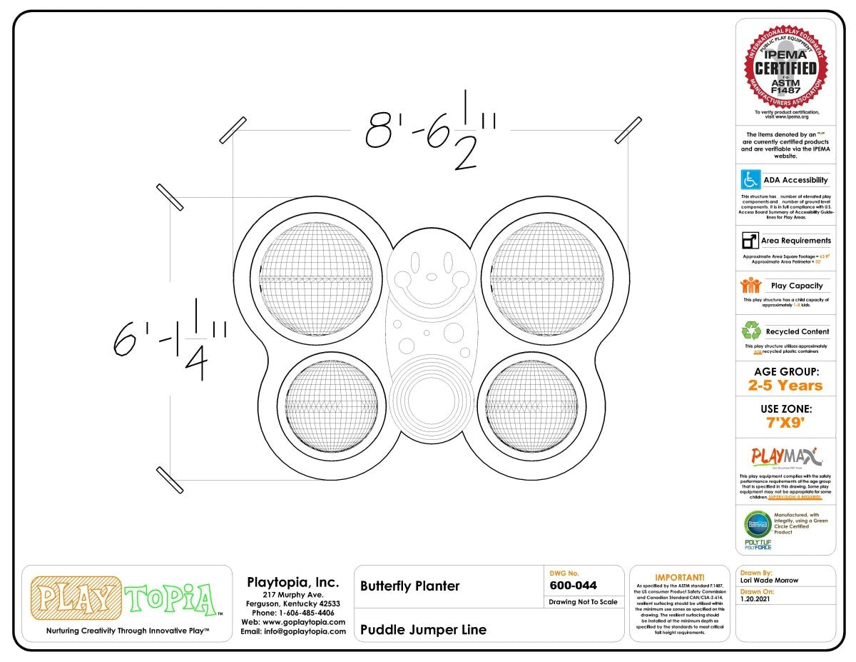 Butterfly Sand & Water Table / Planter - Sensory Table - Playtopia, Inc.