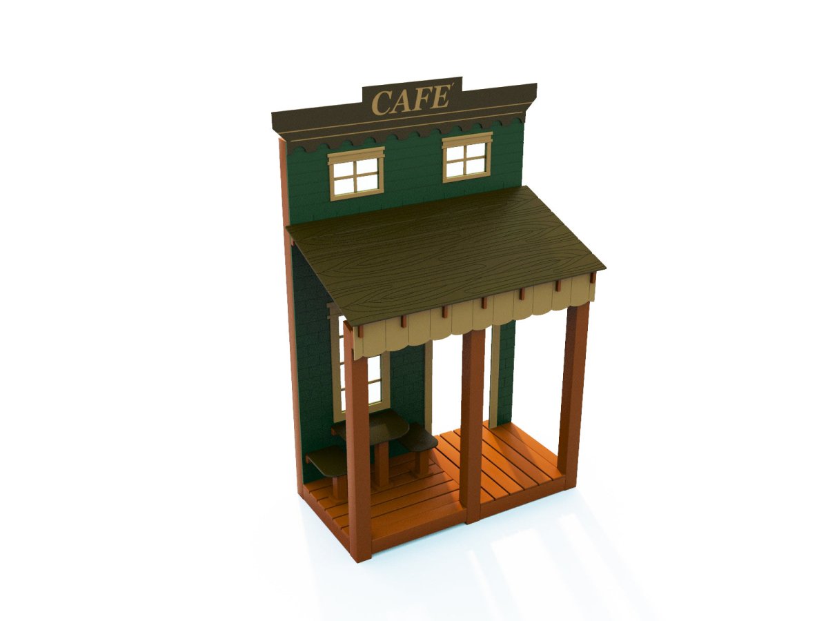 Cafe Facade Playhouse - Outdoor Playhouse - Playtopia, Inc.