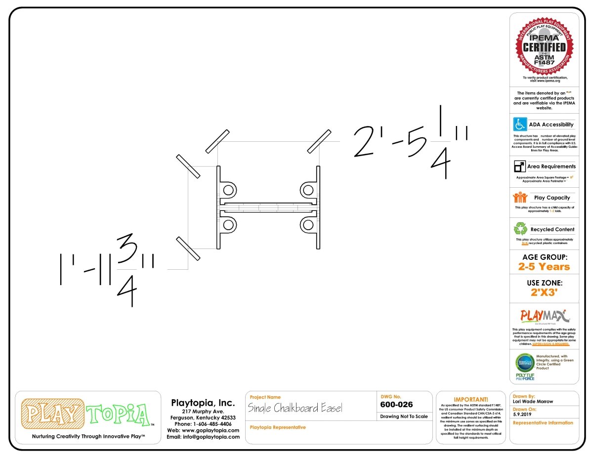 Chalkboard Easel - Paint Stations & Easels - Playtopia, Inc.