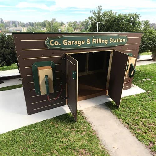 County Garage & Filling Station - Playground & Classroom Storage - Playtopia, Inc.