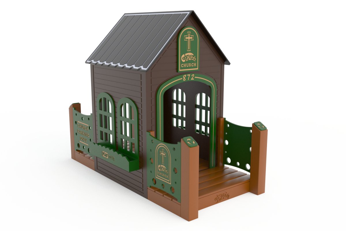 CozyTown Church - Outdoor Playhouse - Playtopia, Inc.