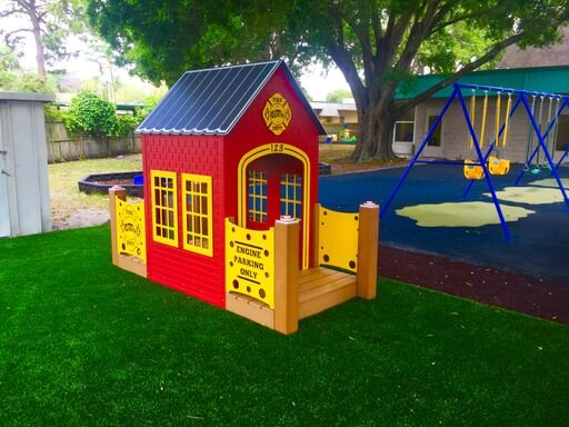 CozyTown Fire Station - Outdoor Playhouse - Playtopia, Inc.