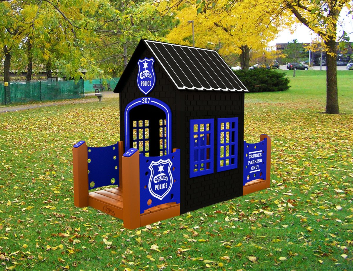 CozyTown Police Station - Outdoor Playhouse - Playtopia, Inc.