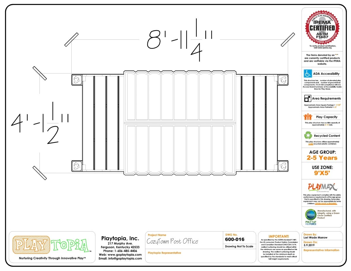 CozyTown Post Office - Outdoor Playhouse - Playtopia, Inc.