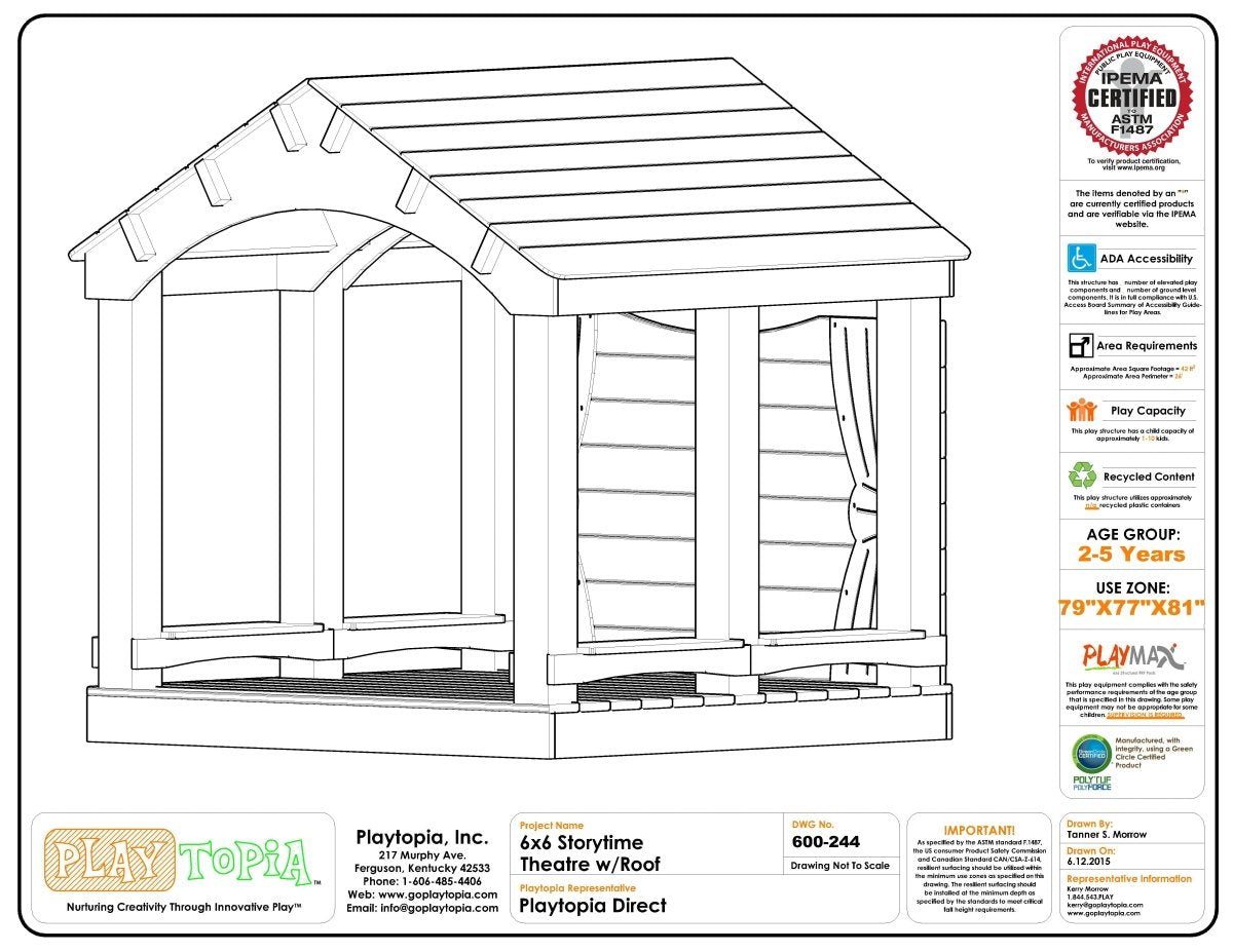 CozyTown Story Time Theater With Roof - Outdoor Stage - Playtopia, Inc.