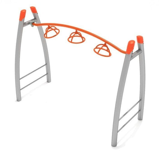 Curved Post 3-Wheel Overhead Spinner - Outdoor Climbing Structure - Playtopia, Inc.