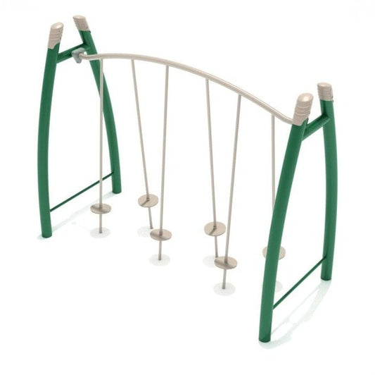 Curved Post Tilted Lily Pad Bridge - Outdoor Climbing Structure - Playtopia, Inc.