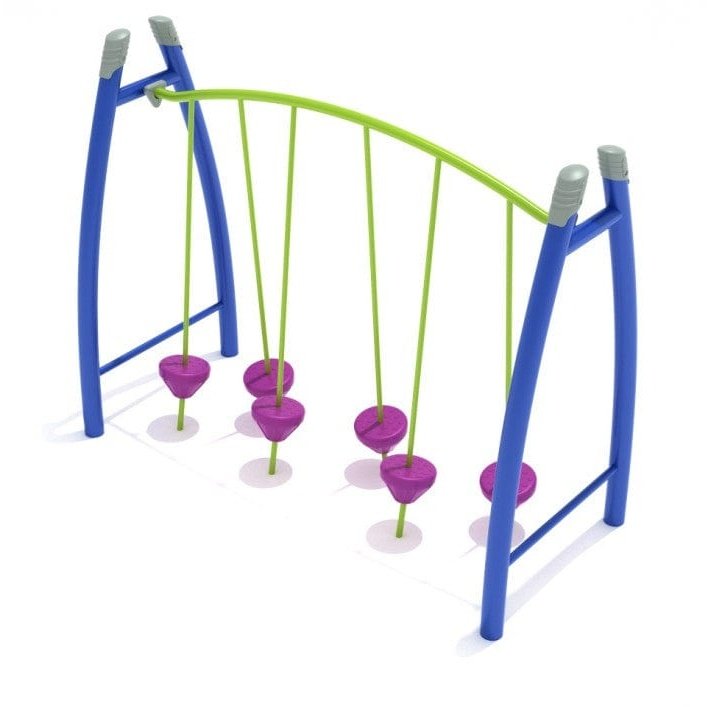 Curved Post Tilted Pebble Bridge - Outdoor Climbing Structure - Playtopia, Inc.