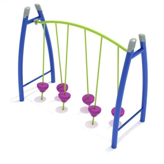 Curved Post Tilted Pebble Bridge - Outdoor Climbing Structure - Playtopia, Inc.