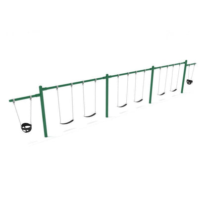 Double Cantilever Swing Set - 3 Bay - Swing Sets - Playtopia, Inc.