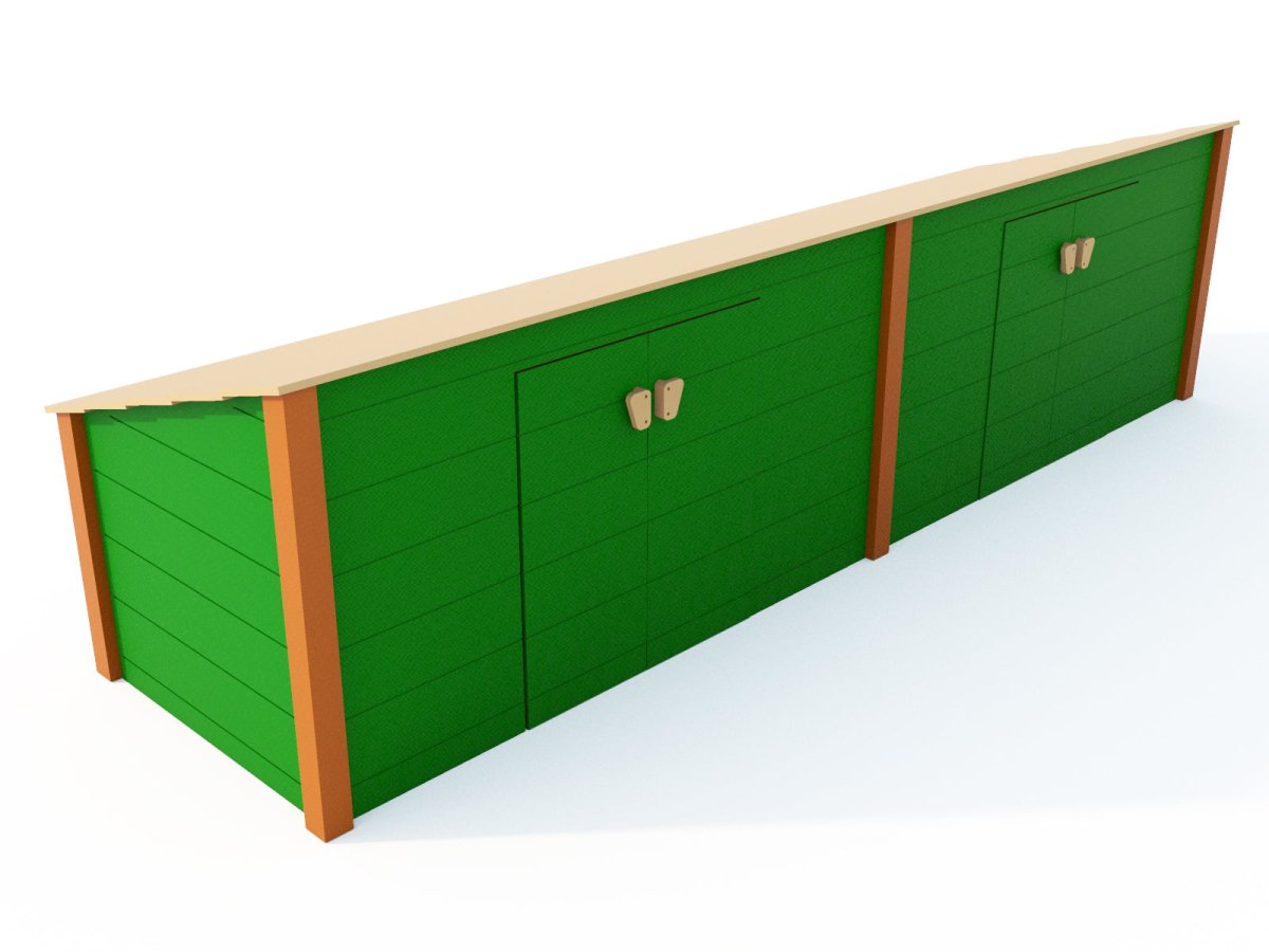 Double Modern Trike Shed - Playground & Classroom Storage - Playtopia, Inc.