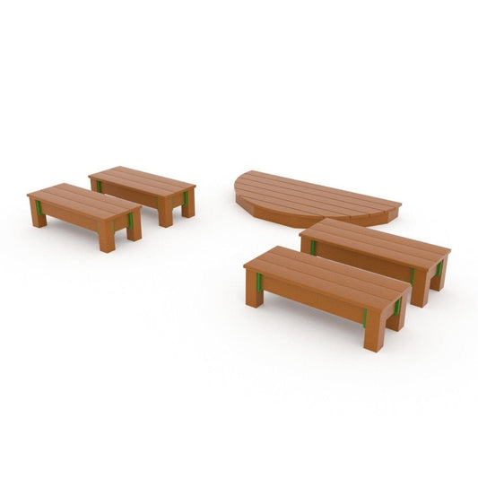 Half Moon Drama Stage & Benches - Outdoor Stage - Playtopia, Inc.