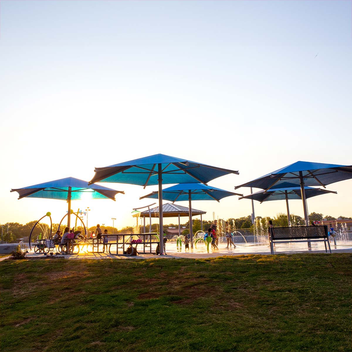 Hexagon Umbrella Shade - Playground Shades & Sails - Playtopia, Inc.