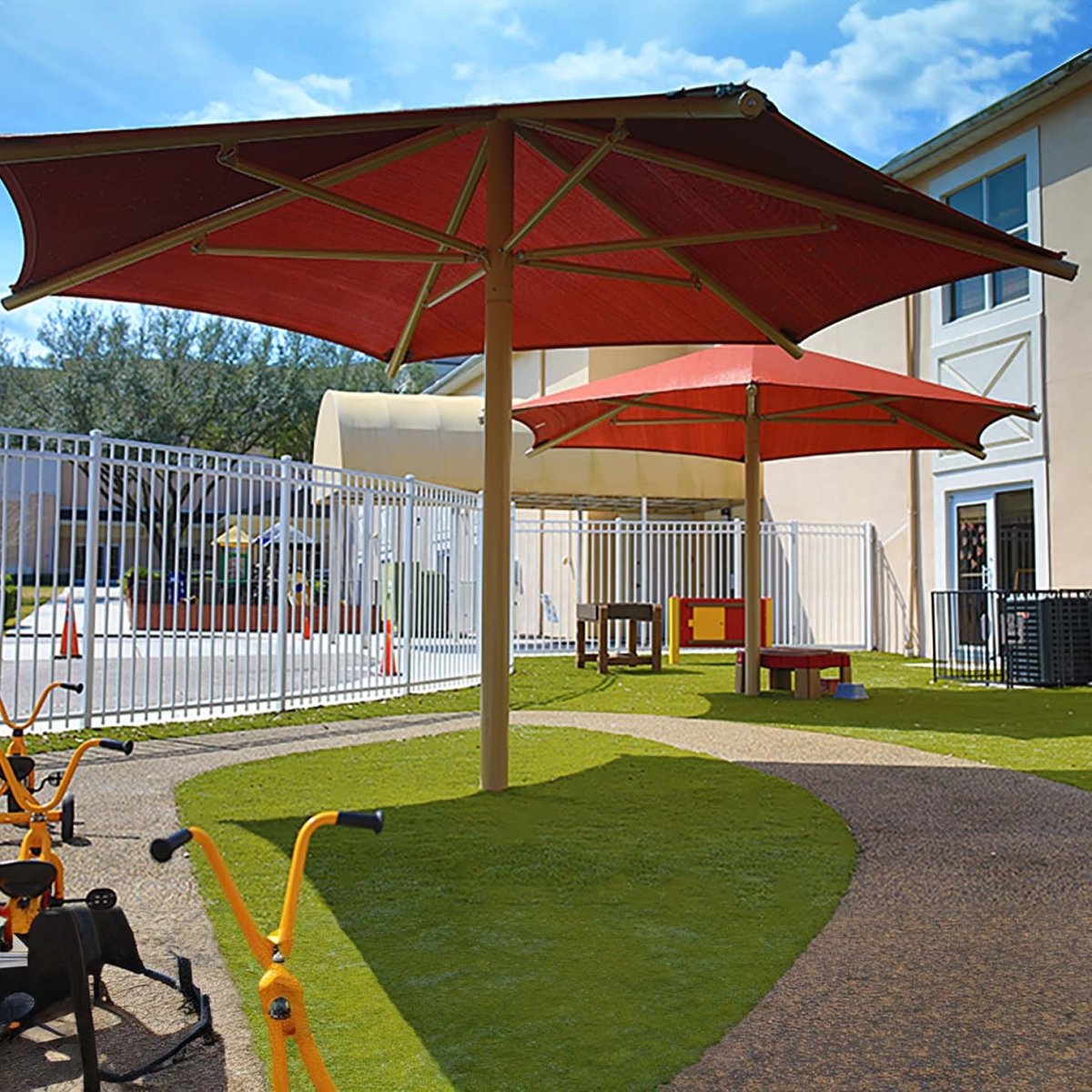 Hexagon Umbrella Shade - Playground Shades & Sails - Playtopia, Inc.