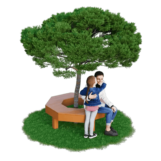 Octagonal Tree Bench - Kids Bench - Playtopia, Inc.