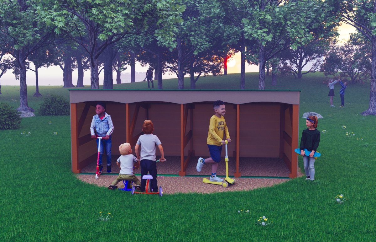 Pram Storage Shed - Playground & Classroom Storage - Playtopia, Inc.