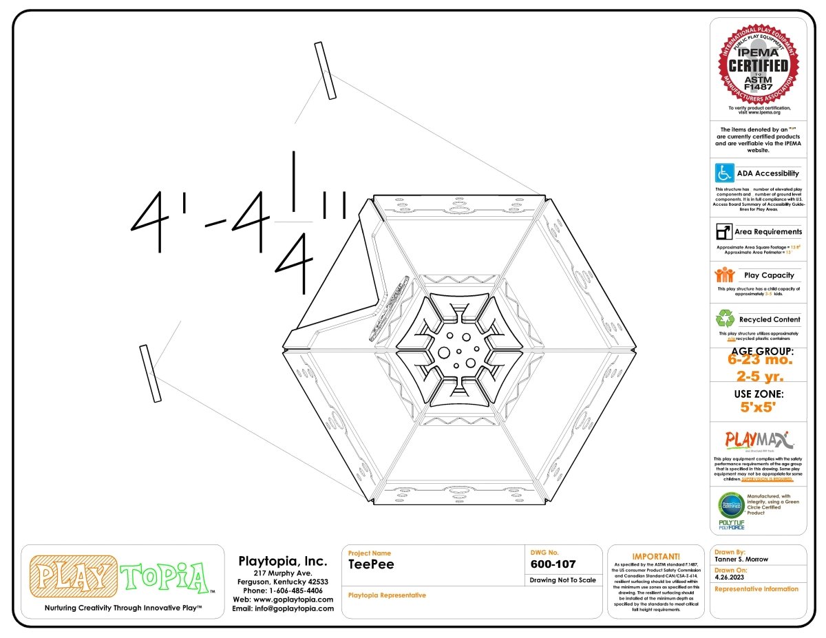 Puddle Jumper Teepee - Outdoor Playhouse - Playtopia, Inc.