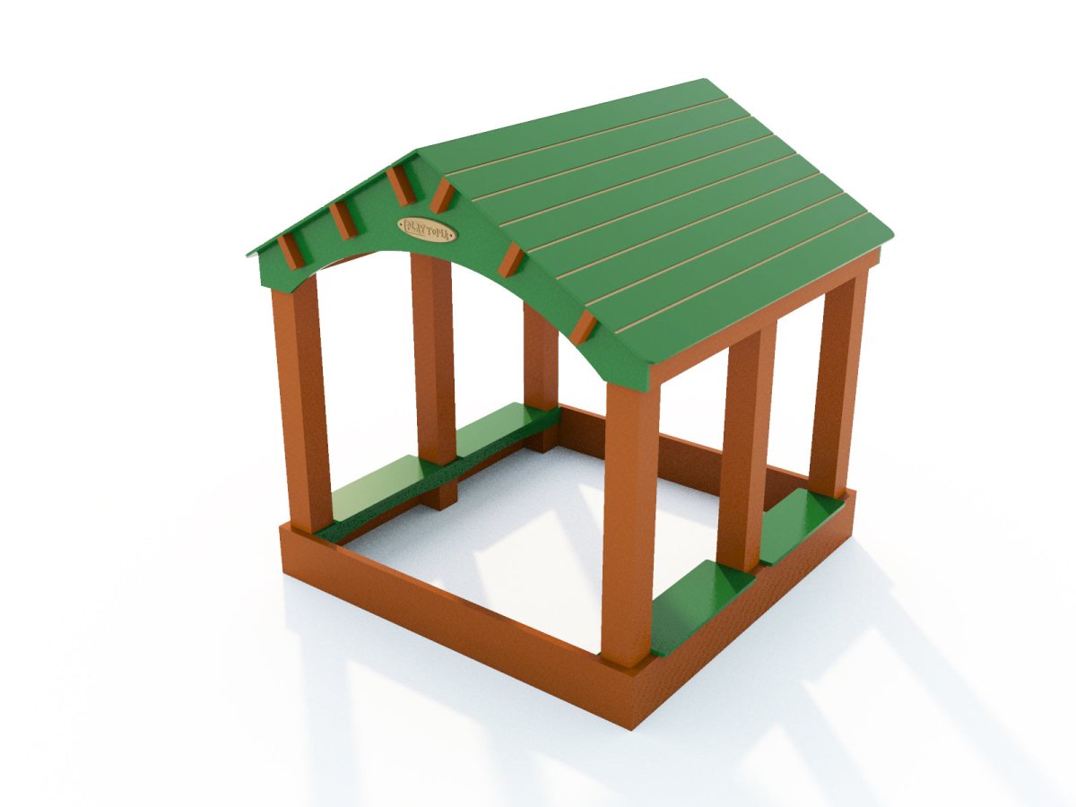 Sandbox with HDPE Roof - Outdoor Playhouse - Playtopia, Inc.