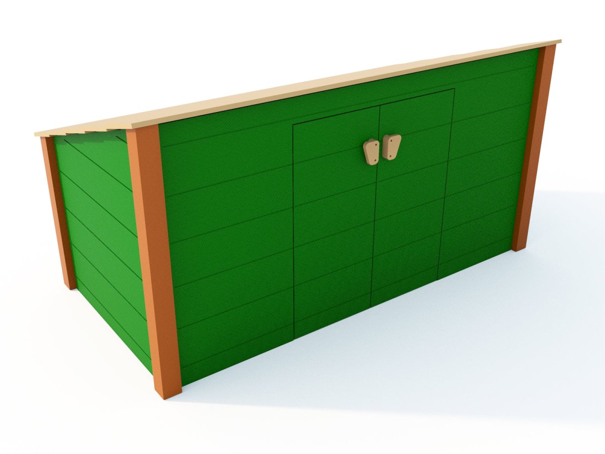 Single Modern Trike Shed - Playground & Classroom Storage - Playtopia, Inc.