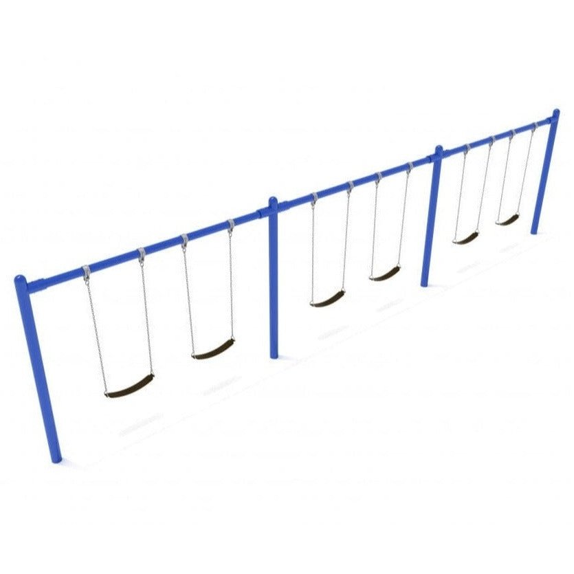 Single Post Swing Set - 3 Bay - Swing Sets - Playtopia, Inc.