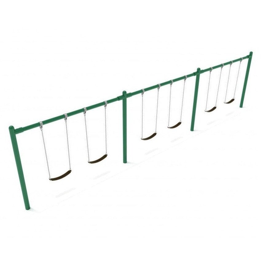 Single Post Swing Set - 3 Bay - Swing Sets - Playtopia, Inc.