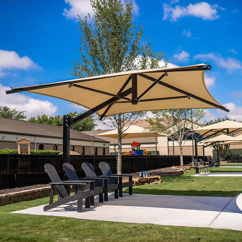 Square Cantilever Umbrella Shade - Playground Shades & Sails - Playtopia, Inc.