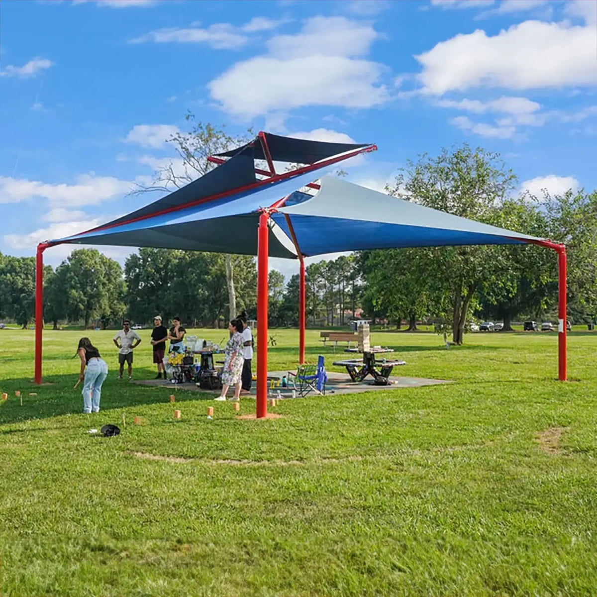 Square Pinwheel Sail Shade - Playground Shades & Sails - Playtopia, Inc.