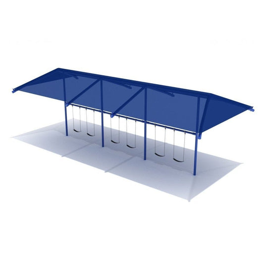Swing Set With Shade - 3 Bay - Swing Sets - Playtopia, Inc.