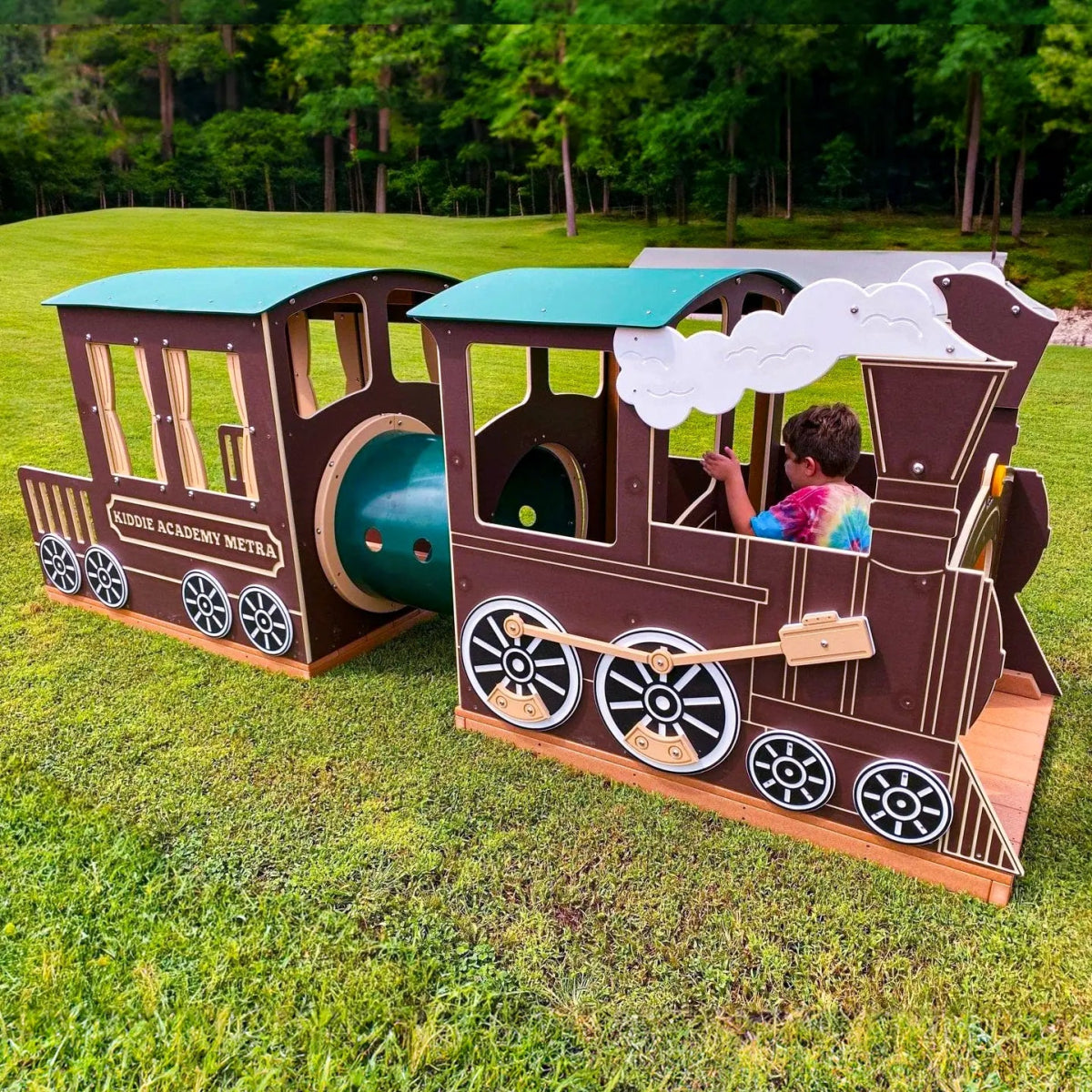 Toddler Steam Engine With Coach Playset - Infant Playground - Playtopia, Inc.