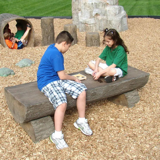 4' Natural Log Bench Nature Rocks - Climbing Rocks - Playtopia, Inc.