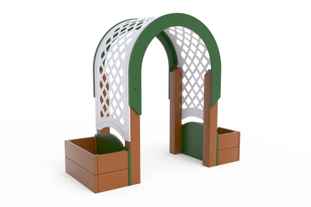 Arched Arbor with Planter Boxes - Sensory Gardens - Playtopia, Inc.