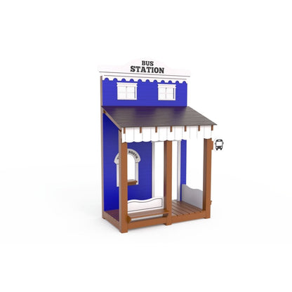 Bus Station Facade - Outdoor Playhouse - Playtopia, Inc.