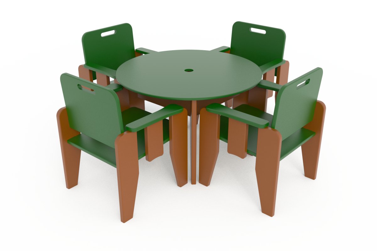 Cafe Table & 4 Chairs - Activity Table - Playtopia, Inc.