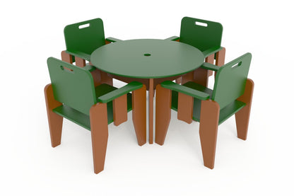 Cafe Table & 4 Chairs - Activity Table - Playtopia, Inc.