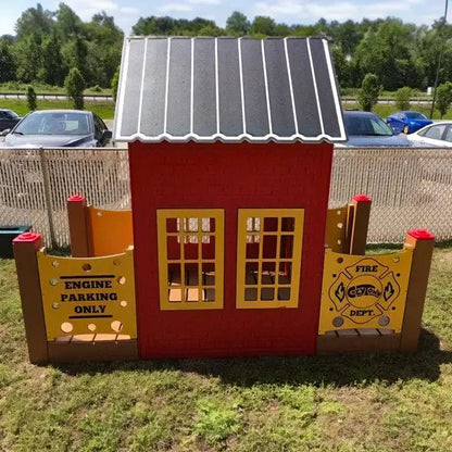 CozyTown Fire Station - Outdoor Playhouse - Playtopia, Inc.