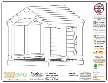 CozyTown Story Time Theater With Roof - Outdoor Stage - Playtopia, Inc.