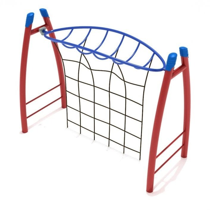 Curved Post Overhead Inverted Horizon Climber with Rope Attachment - Outdoor Climbing Structure - Playtopia, Inc.