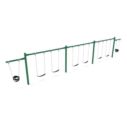 Double Cantilever Swing Set - 3 Bay - Swing Sets - Playtopia, Inc.