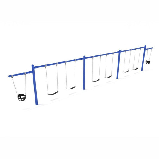 Double Cantilever Swing Set - 3 Bay - Swing Sets - Playtopia, Inc.