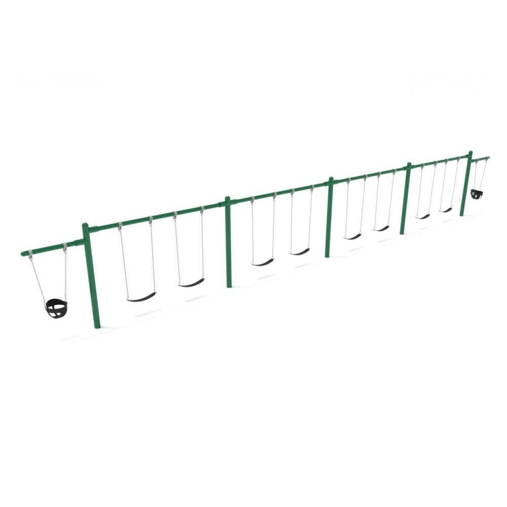 Double Cantilever Swing Set - 4 Bay - Swing Sets - Playtopia, Inc.