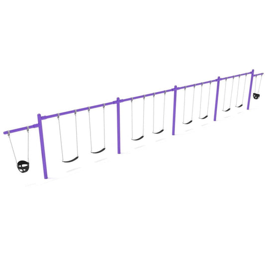 Double Cantilever Swing Set - 4 Bay - Swing Sets - Playtopia, Inc.