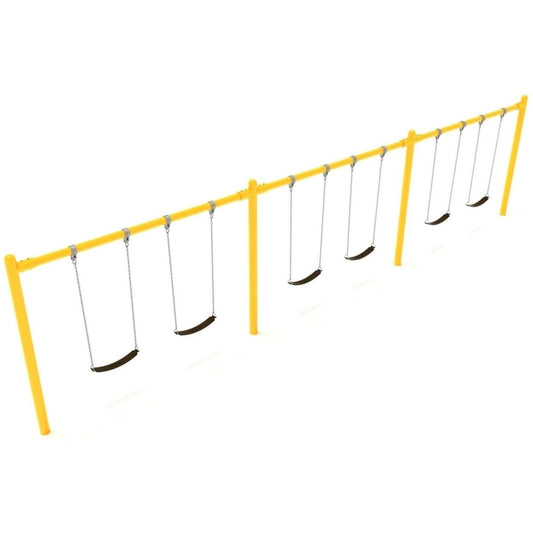 Single Post Swing Set - 3 Bay - Swing Sets - Playtopia, Inc.